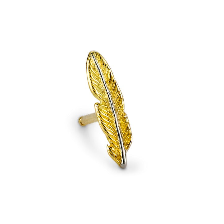 Clous d'oreille à l'unité Or jaune 18K Plume