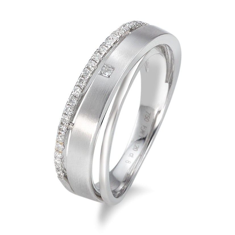 Bague or gris 18 ct. et diamants 0.20 ct.