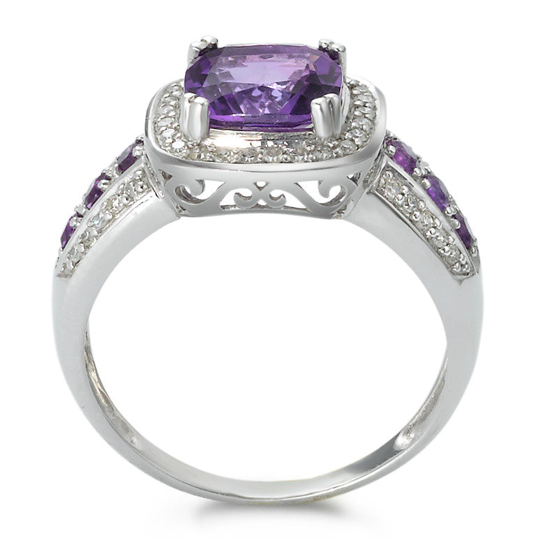 Ring 750 Amethyst + Diamanten