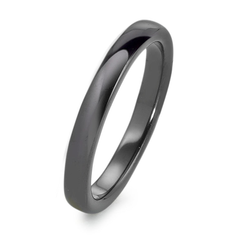 Bague anneau de fiançailles homme acier noir et bande sertie argent