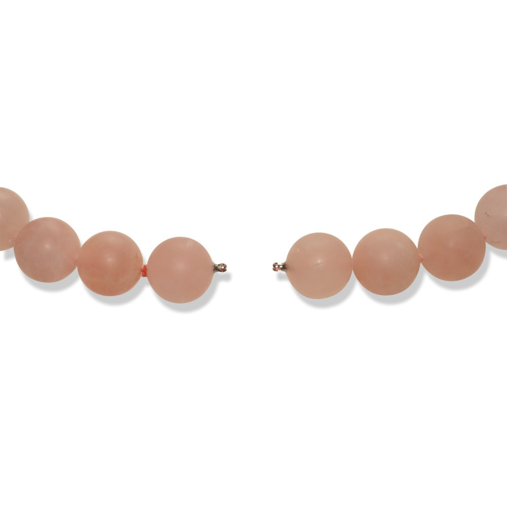 Collier Edelstahl Rosenquarz rosa 46 cm Ø18 mm