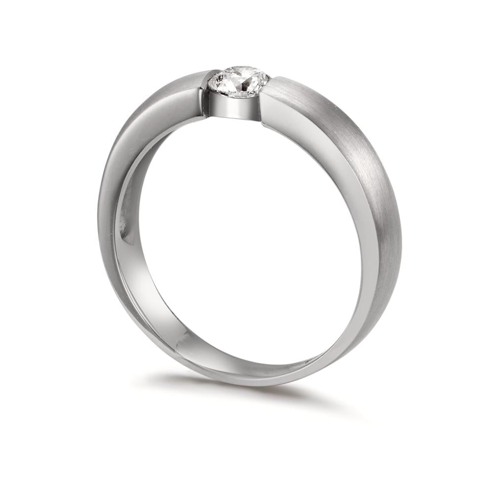 Solitär Ring 750/18 K Weissgold Diamant weiss, 0.30 ct, w-si