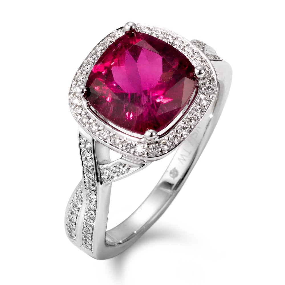 Fingerring 750/18 K Weissgold Diamant weiss, 0.30 ct, 78 Steine, Brillantschliff, tw-vsi