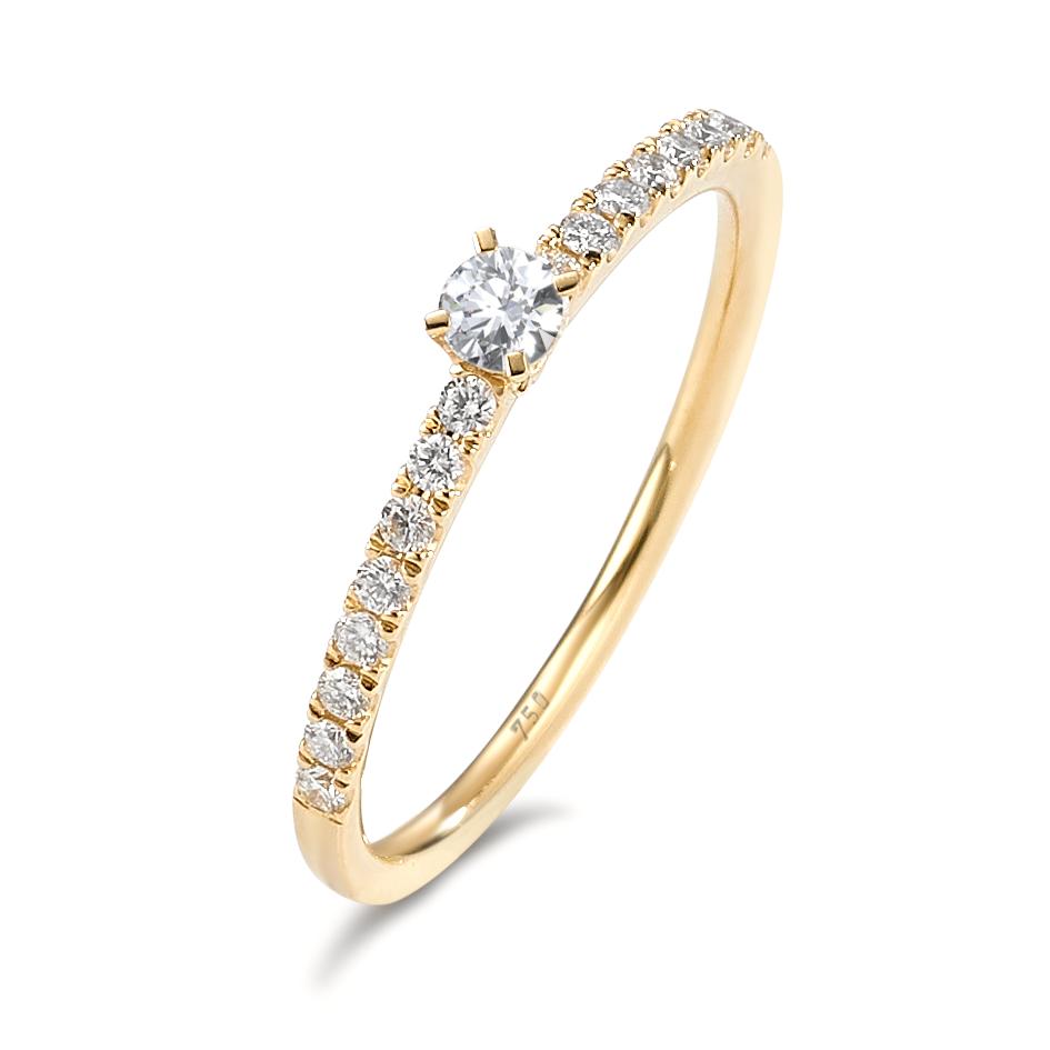 Bague Solitaire Or Jaune 18 Carats Avec Diamant - Modèle Classique Et Raffiné