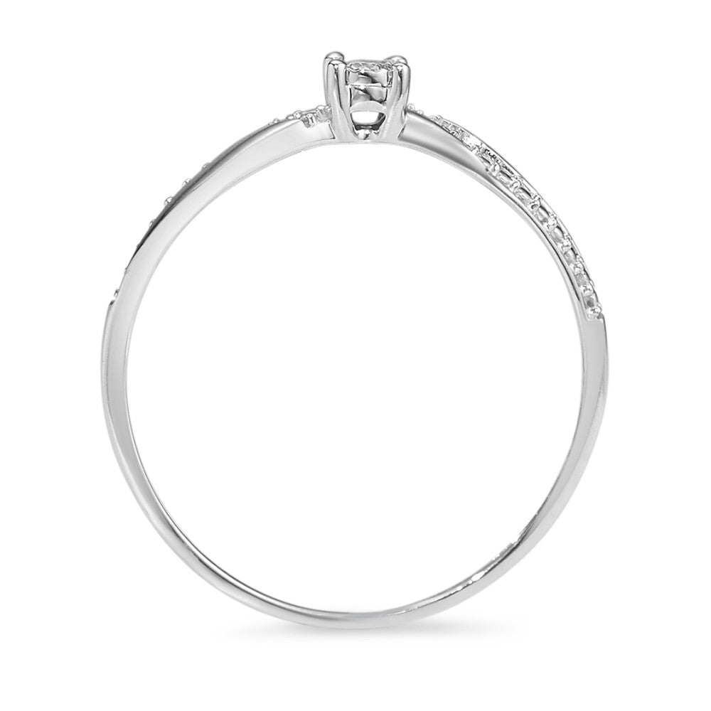 Bague solitaire Or blanc 18K Diamant 0.02 ct, w-si