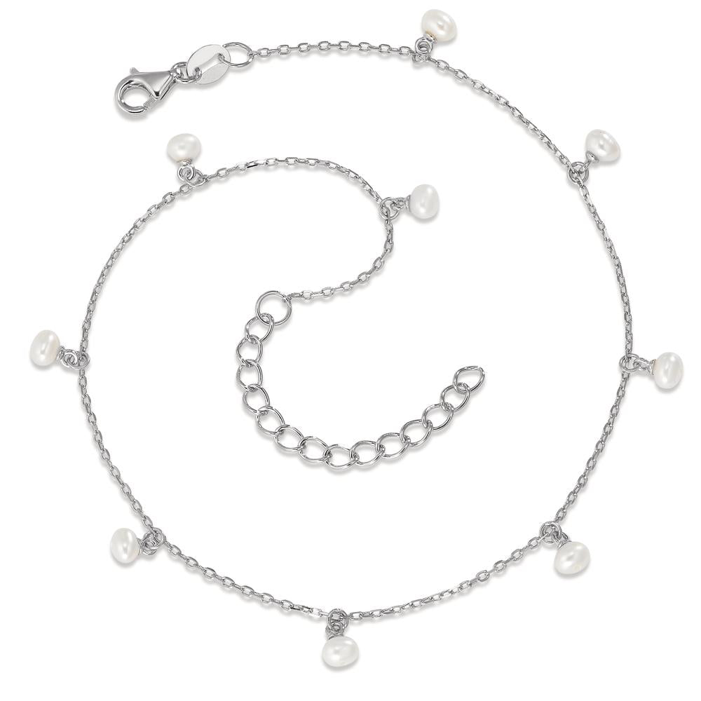 BRACELET DE CHEVILLE POUR ENFANT EN ARGENT AVEC PERLES BLEUES