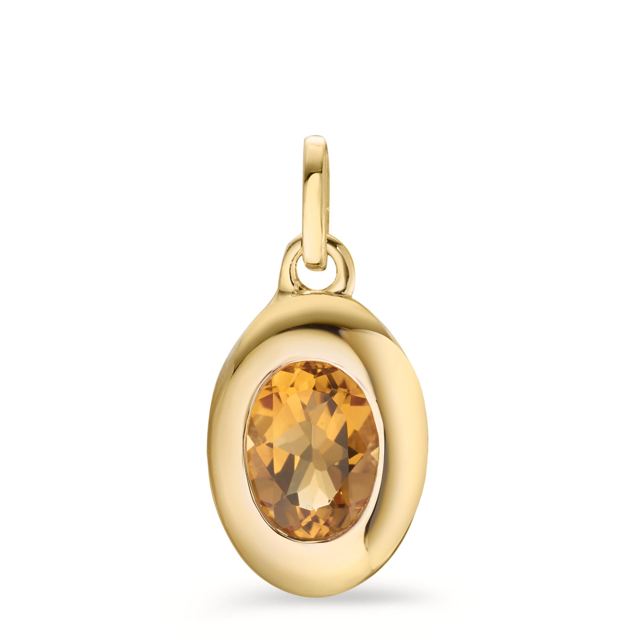 Pendentif En Argent Sterling Avec Citrine - Pierre Naturelle Jaune, Neuf Avec étiquettes