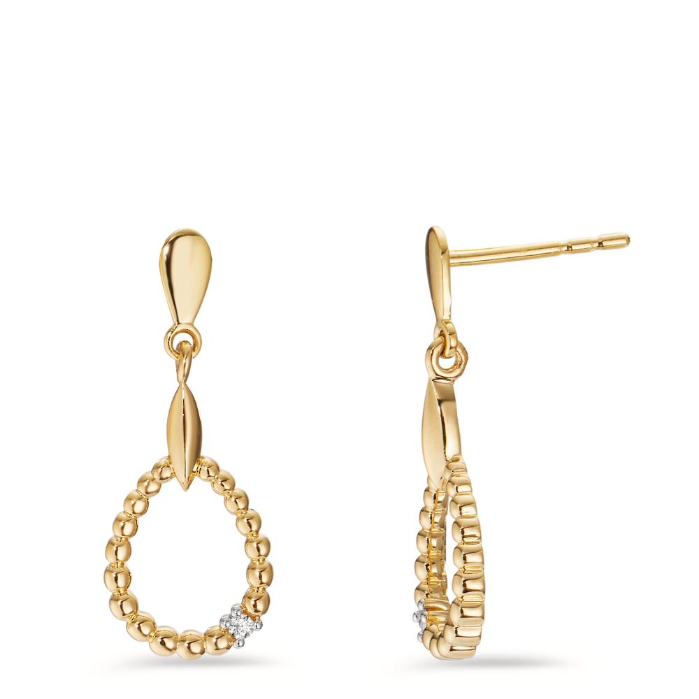 Clous D Oreilles Argent Mergel 2 Pierres Jaune Plaque Or O9 Mm 614096 main image 1