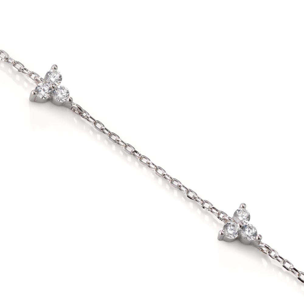 Armband Silber Zirkonia 15 Steine rhodiniert 16-19 cm verstellbar