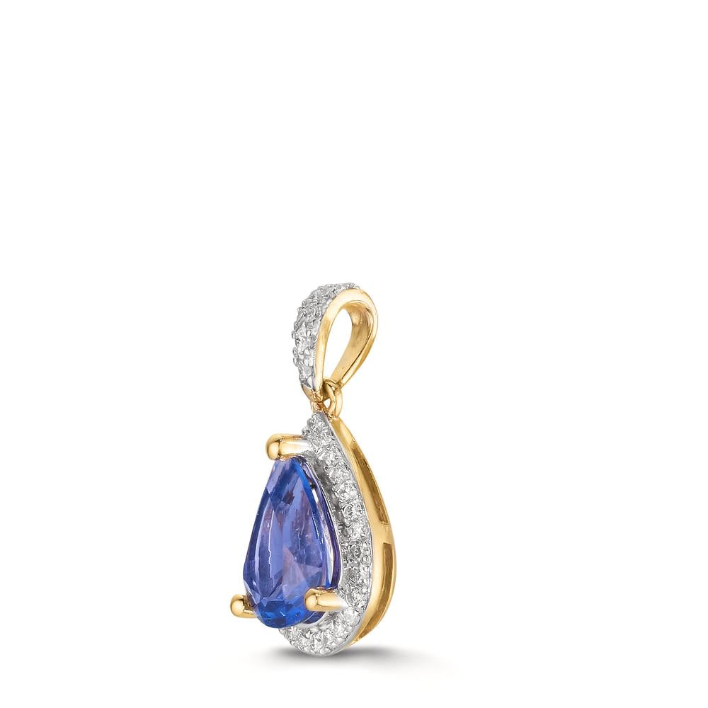 Pendentif Or jaune 18K Tanzanite 1.01 ct, Diamant 0.12 ct, w-si