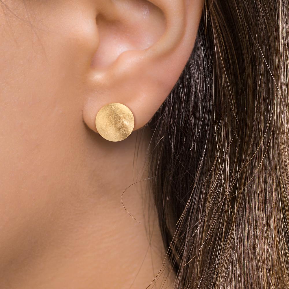 Clous d'oreilles Argent jaune Plaqué or Ø17 mm