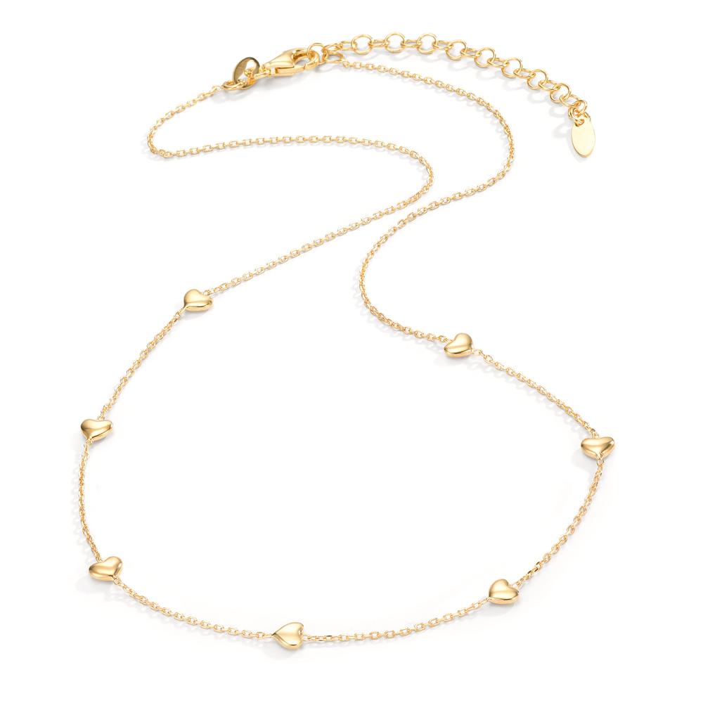 Collier Argent jaune Plaqué or Coeur 40-44 cm