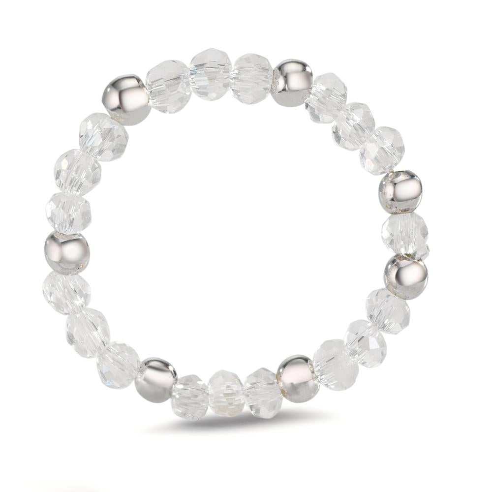 Bague Acier inoxydable Cristal blanc, 3 mm