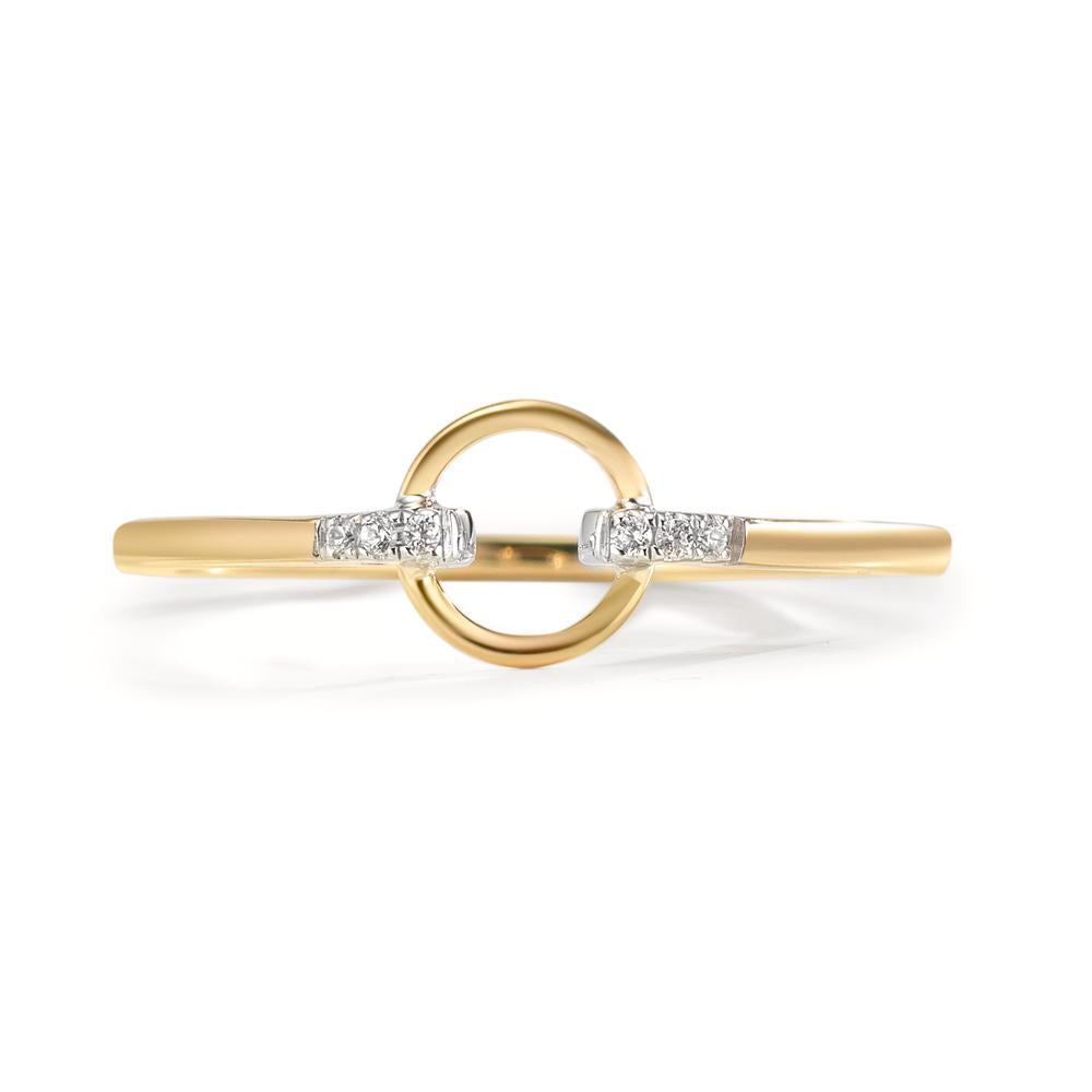 Fingerring 375/9 K Gelbgold Zirkonia 6 Steine