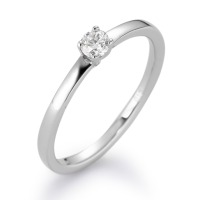 Solitär Ring 750/18 K Weissgold Diamant weiss, 0.10 ct, Brillantschliff, w-si-558292