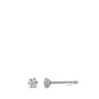 Clous d'oreilles Or blanc 750/18 K Diamant blanc, 0.15 ct, 2 Pierres, brillant, w-si Ø3.5 mm-558338