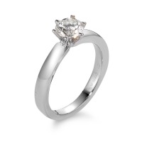 Solitär Ring 750/18 K Weissgold Diamant weiss, 0.50 ct, Brillantschliff, si, IGI Ø5 mm-566107