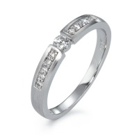Solitär Ring 750/18 K Weissgold Diamant 0.20 ct, 11 Steine, w-si-570819