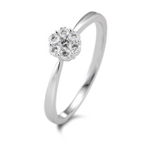 Fingerring 375/9 K Weissgold Diamant 0.18 ct, 7 Steine, w-si-589304