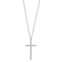 Collier Silber rhodiniert Kreuz 40-45 cm verstellbar-607890