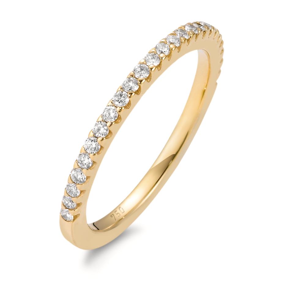 Memory Ring 750/18 K Gelbgold Diamant weiss, 0.25 ct, 25 Steine, Brillantschliff, w-si-565956