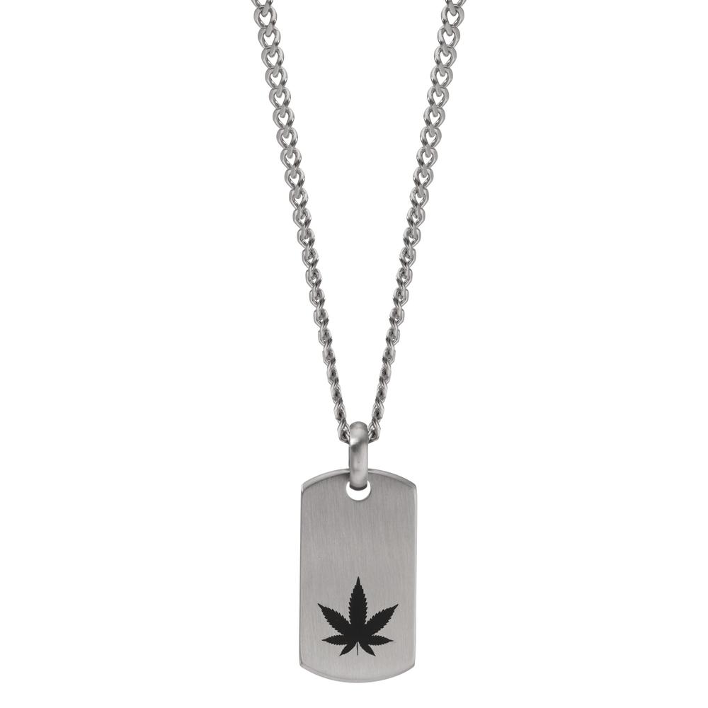 Chaînette avec pendentif Acier inoxydable Émaillé Cannabis 60 cm-598431