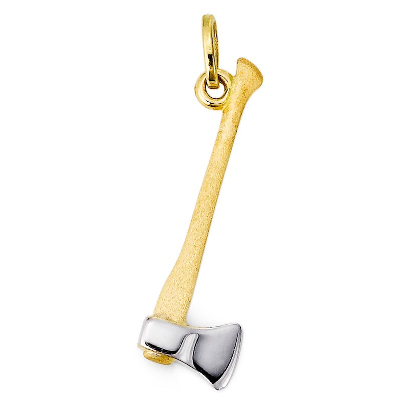 Pendentif Or jaune 18K Bicolore Hache