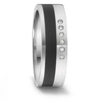 Alliance Acier inoxydable, Céramique Diamant 0.048 ct, 6 Pierres, tw-si