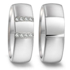 Bague Acier inoxydable Diamant 0.096 ct, 8 Pierres, tw-si