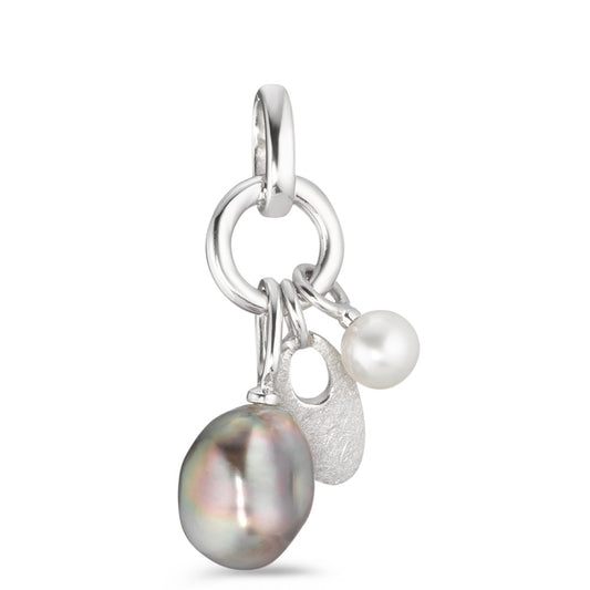 Pendentif en or gris, perles