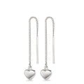 Boucles d'oreilles pendantes Argent Rhodié Coeur