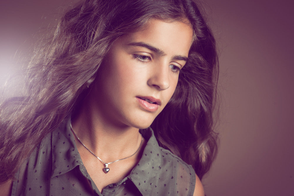 Durchziehohrhänger Silber rhodiniert Herz