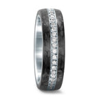 Bague d'éternité Acier inoxydable, Carbone Diamant 0.46 ct, w-si