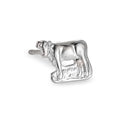 Clous d'oreille à l'unité Argent Rhodié Vache