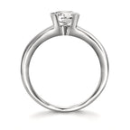 Bague solitaire Or blanc 18K Diamant blanc, 0.75 ct, brillant, w-si, IGI