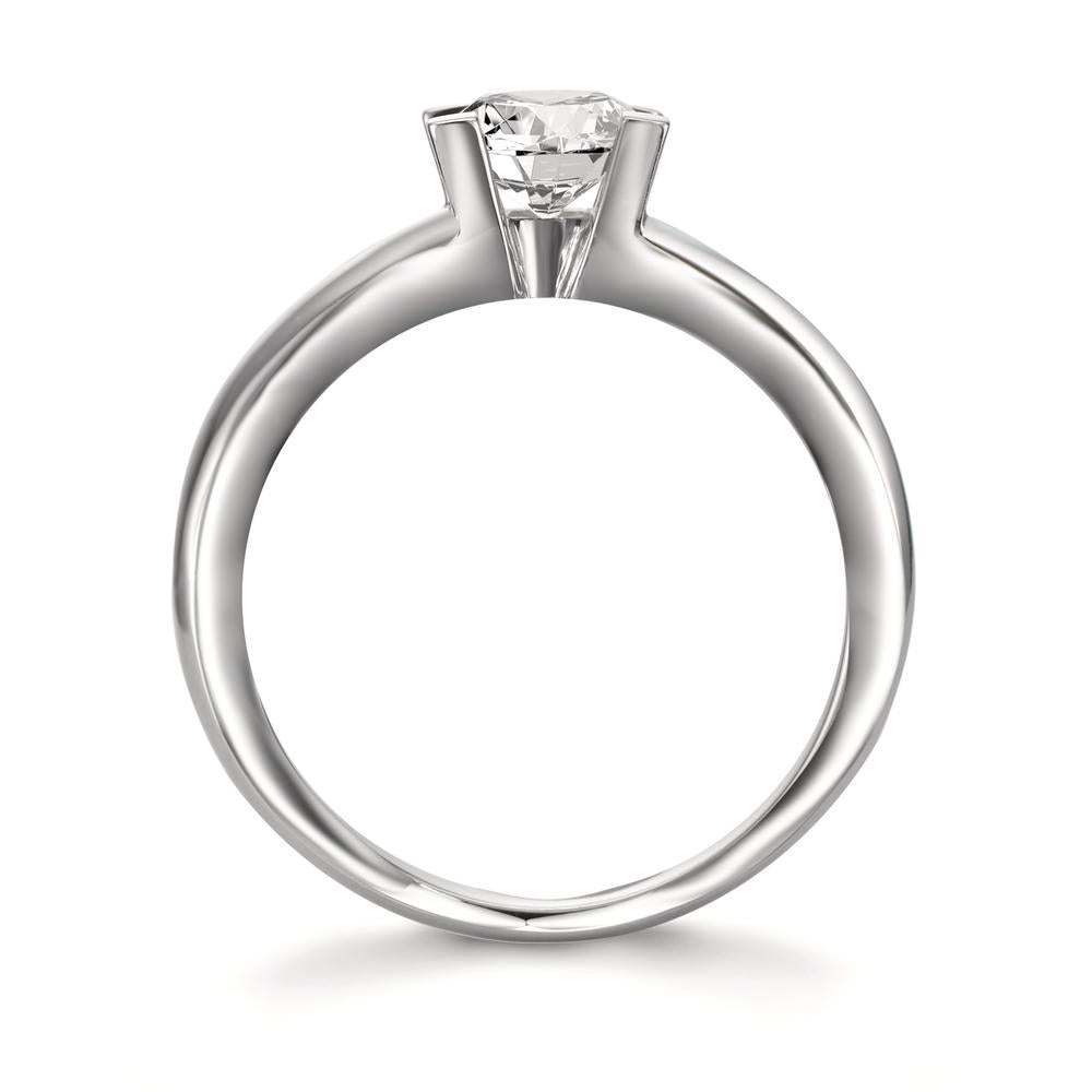 Solitär Ring 750/18 K Weissgold Diamant weiss, 0.75 ct, Brillantschliff, w-si, IGI