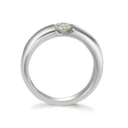 Bague solitaire Or blanc 9K Moissanite