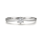 Bague solitaire Or blanc 18K Diamant blanc, 0.15 ct, si
