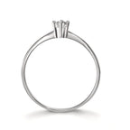 Bague solitaire Or blanc 18K Diamant blanc, 0.15 ct, si