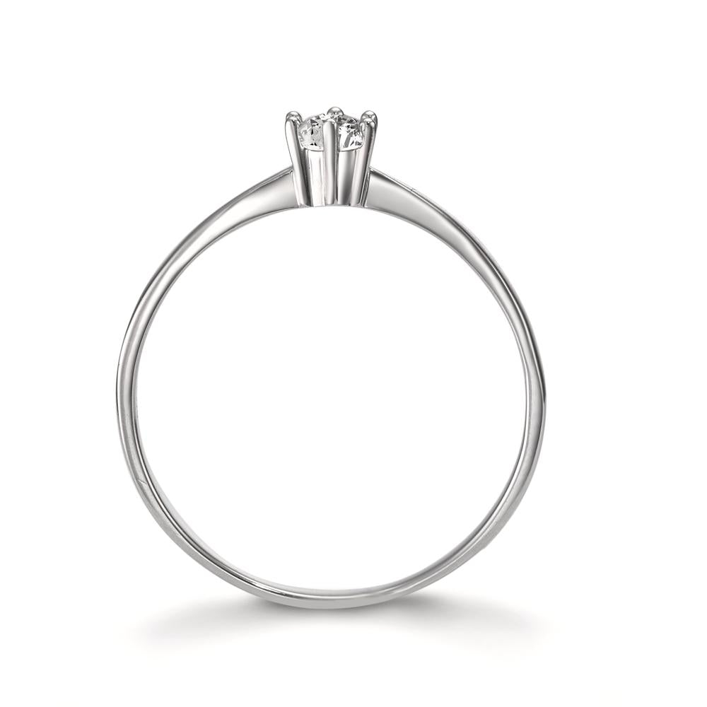 Solitär Ring 750/18 K Weissgold Diamant weiss, 0.15 ct, si