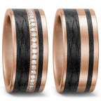 Bague Or rouge 18K, Carbone