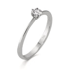 Bague solitaire Or blanc 18K Diamant 0.20 ct, w-si