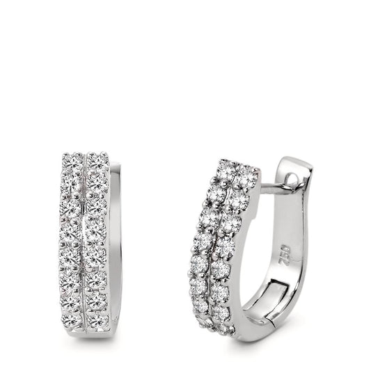 Klappcreolen 750/18 K Weissgold Diamant 0.57 ct, 32 Steine, w-si