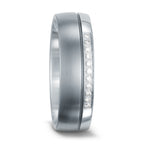Alliance Acier inoxydable Diamant blanc, 0.10 ct, 11 Pierres, w-si