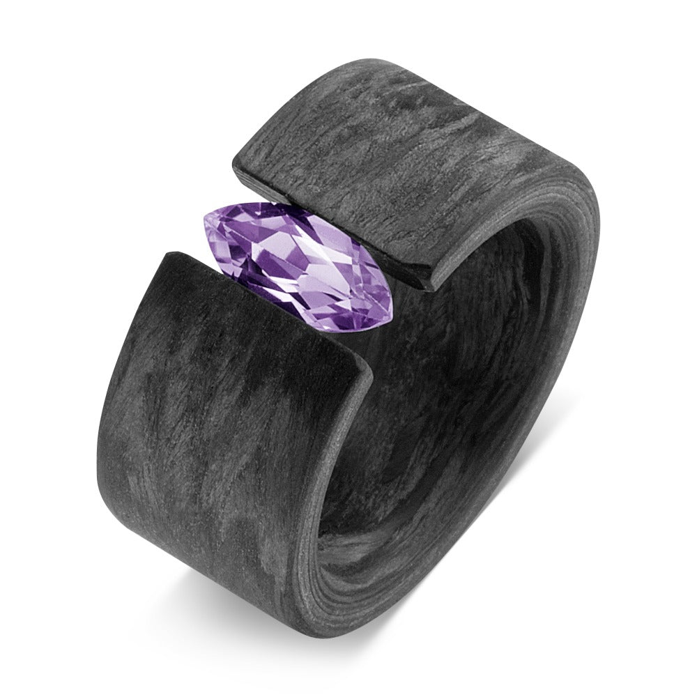 Fingerring Carbon Amethyst violett