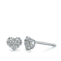 Clous d'oreilles Or blanc 18K Diamant 0.20 ct, 26 Pierres, brillant, w-si Coeur Ø5 mm