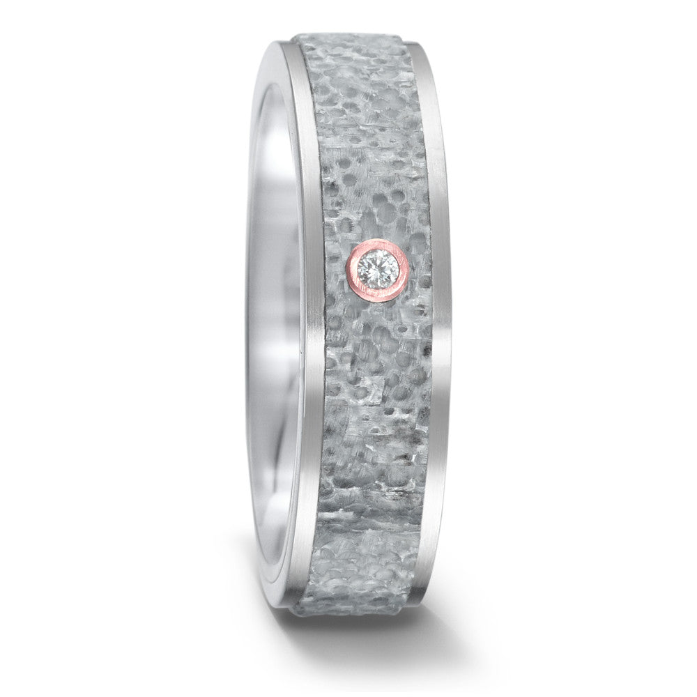 Alliance Titane, Carbone, Or rouge 18K Diamant 0.02 ct, w-si