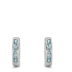 Créoles à charnières Argent Zircone bleu clair Rhodié