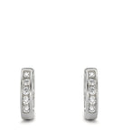 Créoles à charnières Argent Zircone blanc Rhodié