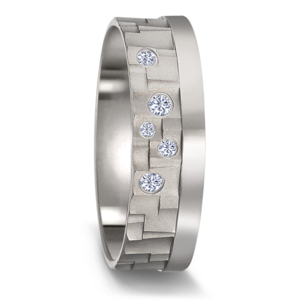 Alliance Titane Diamant 0.09 ct, 5 Pierres, w-si